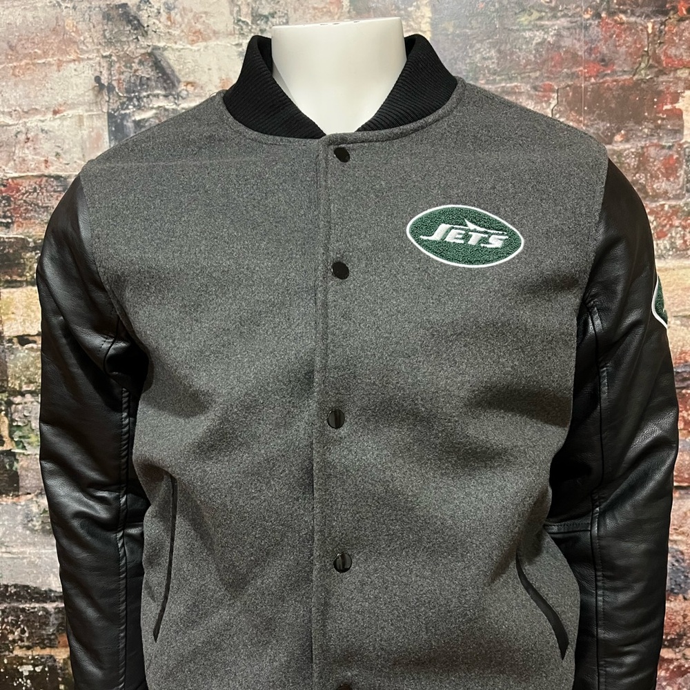 MEW NFL New York Jets Chenille Wool Blend Varsity Jacket Choose Size MEDIUM - Picture 4 of 8